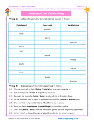 cover image of Grade 5 Afrikaans: Meervoud & Verkleining